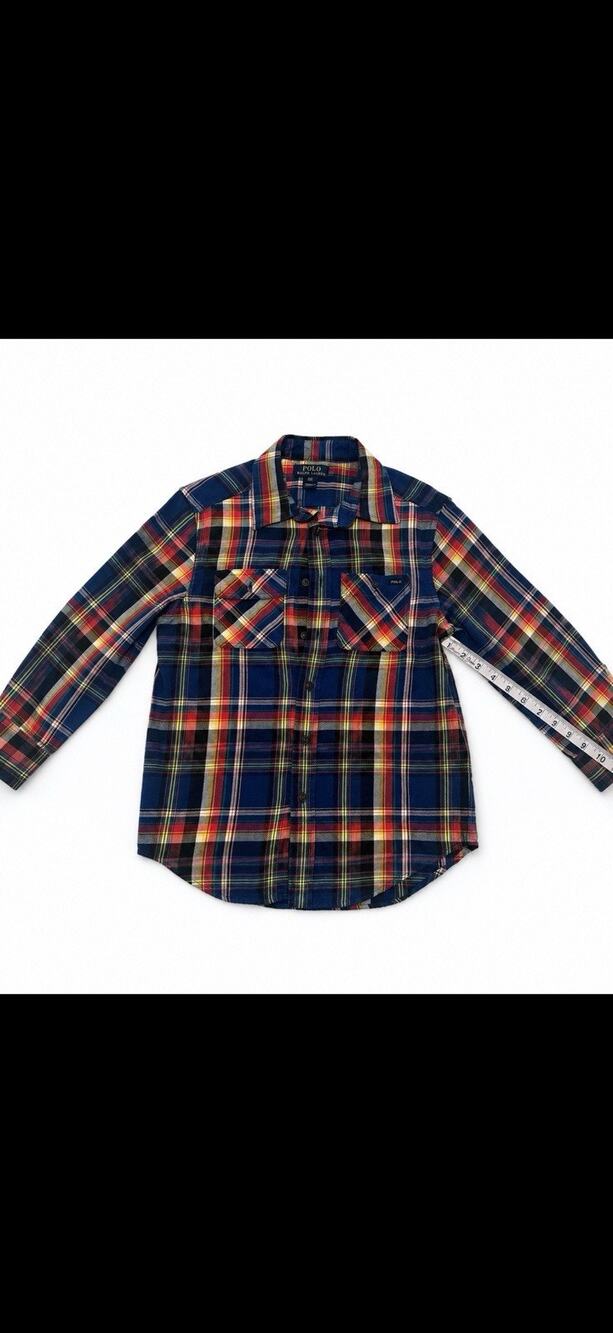 Ralph Lauren Polo Long Sleeve Plaid Shirt. Boys Size Med (10/12)